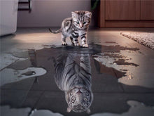 Charger l&#39;image dans la galerie, Kit Broderie Diamant chat reflet tigre
