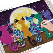 Charger l'image dans la galerie, Kit Broderie Diamant 6 chats sur un mur