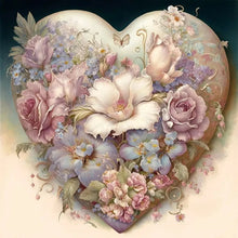 Charger l'image dans la galerie, Kit Point de Croix Coeur et fleurs