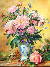 Charger l'image dans la galerie, Kit Point de Croix Roses dans un vase