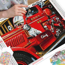 Charger l'image dans la galerie, Kit Broderie Diamant Dalmatien et camion de pompier