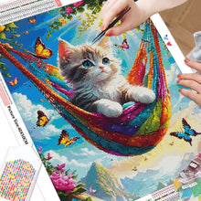 Charger l'image dans la galerie, Kit Broderie Diamant Chat sur un hamac