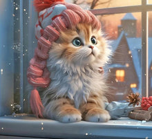 Charger l'image dans la galerie, Kit Broderie Diamant Chaton Noël