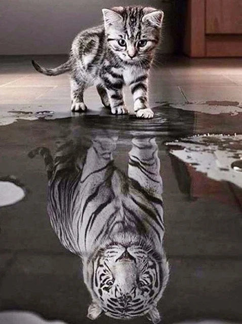 Kit De Broderie Au Point De Croix Pré-impriméRepos Du Tigre 11CT Gamme Complète De Kit De Démarrage De Broderie DIY Enfants Adultes Famille Décoration Cadeau 40x50cm