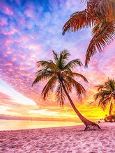 Charger l'image dans la galerie, Kit Broderie Diamant Palmiers coucher de soleil
