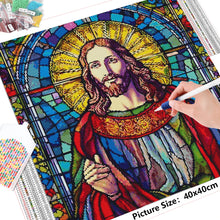 Charger l&#39;image dans la galerie, Kit Broderie Diamant Jesus Christ vitrail
