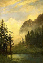 Charger l&#39;image dans la galerie, Grands arbres et montagne
